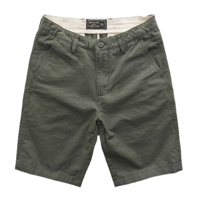 Summer Cotton Washed Men'S New Casual Shorts For Work Summer Outer Wear Solid Color Plus Size All-Match Slim Fit Workwear Five Points - Image 5